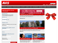 Website van Avis Autoverhuur B.v. 