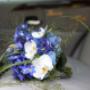 bruidsboeket in blauw wit