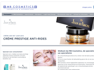 Website van MB Cosmetics 