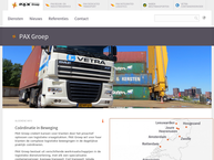 Website van Pax Transport 