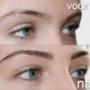 Wenkbrauwen verven en in model brengen voor en na