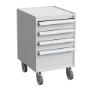 De Treston ladekast type 45 is een ESD-veilige opslagkast, uitermate geschikt voor onder een ESD-veilige werktafel. De ladekast is voorzien van een modulair ladesysteem, waardoor er veel flexibiliteit is met de inrichting van de ladekast. De laden zijn 100% uittrekbaar en hebben een groot draagvermogen.
Deze ladekast is compact en heeft een afmeting van 45x52x66 cm

De kast is voorzien van ESD veilige zwenkwielen, waarbij de voorste twee wielen voorzien van een rem. De ladekast is afsluitbaar dmv een eurolock. Deze ladekast bied een totaaloplossing voor ESD-veilige opslag van uw persoonlijke eigendom of kostbare tools.