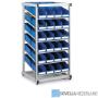 Het Treston modulaire 2Bin opslagrek is ideaal voor het opslaan van goederen volgens het 2Bin principe. Op slechts 1m2 word een efficiënte opslag gerealiseerd. 

De opslagstelling kan worden geleverd met diverse bakken, is flexibel inzetbaar en aanpasbaar naar wens. Bouw de opstelling door. De afmeting van de stelling is 100 x 100 x 210 cm.