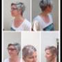 haircut and grey colors