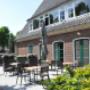 Terras in het groen