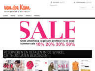 Website van Van der Kam Womenswear 