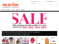 Website van Van der Kam Menswear 