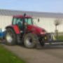 Tractor met veegmachine+schuif