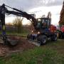 Mobiele kraan uitgraven