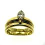 2 ringen met markies diamant