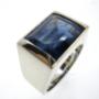 Heren ring/blauwesaffier17 crt