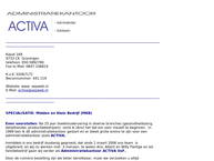 Website van Activa Administratiekantoor 