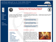 Website van Steur Antiquariaat a G Vd 