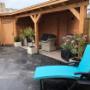 Veranda, schuifdeur achterom