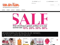 Website van Van der Kam Womenswear 