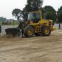 Shovel met laser ontvanger
