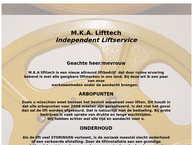 Website van M.K.A. Lifttech 