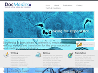 Website van DocMedics Medical writing, editing & translation 
