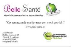 Belle Sante, gewichtsconsulente Anne Mulder