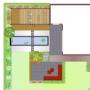 Tuin met lange vijver