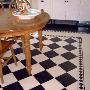 Marmoleum tegels met deco rand