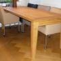 Eettafel Eiken met noten inleg