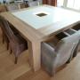 Eettafel eiken met glasplaat