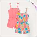 Pink and Multi-Color Fish Print Playsuit
