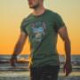 Green tee big green cap