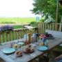 Ontbijten op terras Glamptent