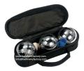 supply set of 3 metal petanque boules ball with nylon case for jeu de boules