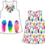 Jurk van tricot paneel Veren - Stenzo