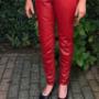 Rode lerendame  broek Les Femmes mode