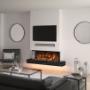 cinewall met soundbar en haard