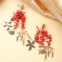 Red coral oorbellen