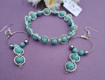 set in zilverkleur en turquois